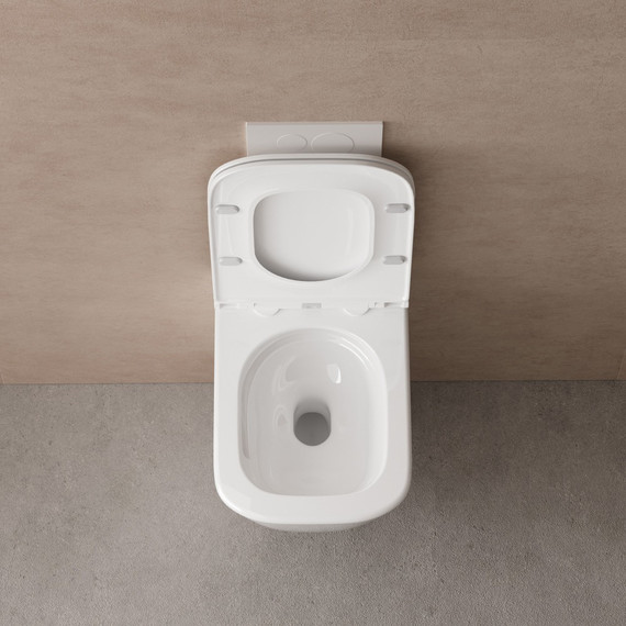 Унитаз подвесной безободковый Abber Rechteck AC1220TC с тонкой крышкой микролифт (Система смыва торнадо) - фото 2