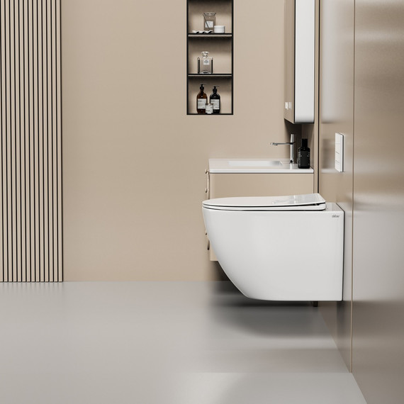 Унитаз подвесной безободковый Abber Ultra AC1301 с тонкой крышкой микролифт - фото 7