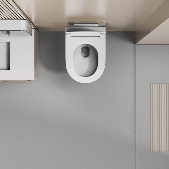 Унитаз подвесной безободковый Abber Ultra AC1301 с тонкой крышкой микролифт - фото 4