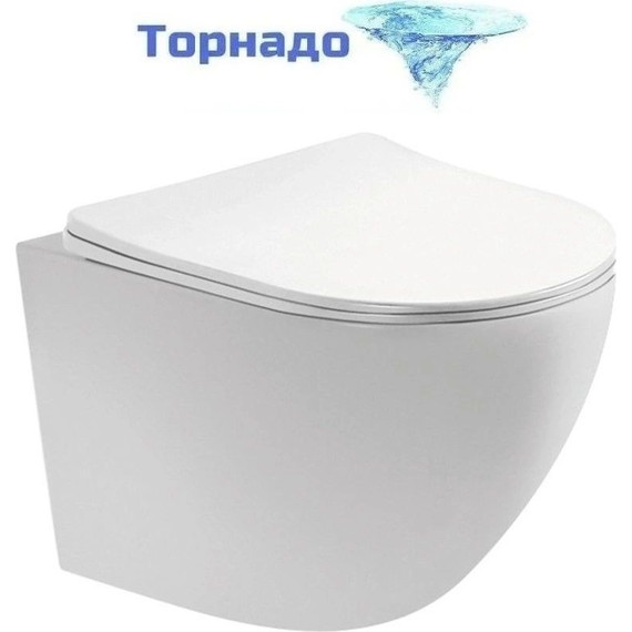 Инсталляция с подвесным унитазом комплект: TECEbase 2.0 9400412 с подвесным безободковым унитазом Aquatek Европа AQ1900T-00 сиденье микролифт, крепление, кнопка смыва хром глянцевый (система смыва Торнадо) - фото 3