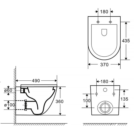 Унитаз подвесной безободковый Azario Grado AZ-0046N-MB с крышкой микролифт, чёрный матовый, Цвет производителя: чёрный матовый - фото 14
