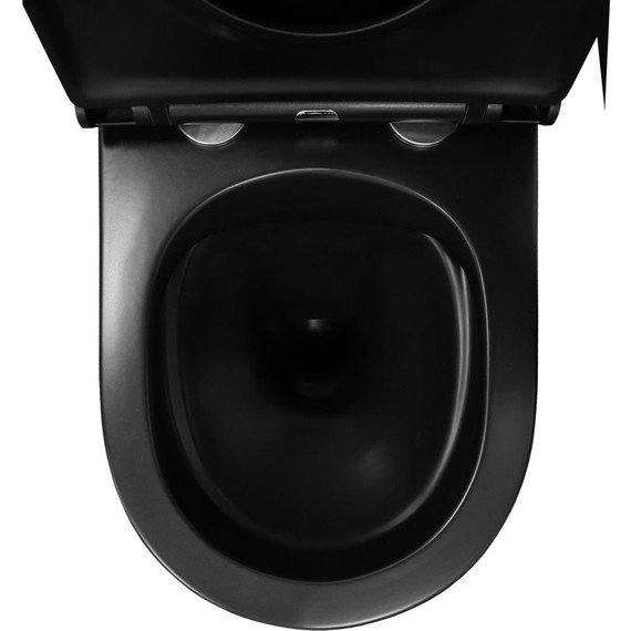 Унитаз подвесной безободковый Azario Grado AZ-0046N-MB с крышкой микролифт, чёрный матовый, Цвет производителя: чёрный матовый - фото 8