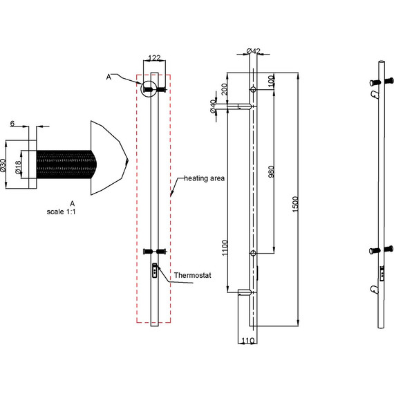 Полотенцесушитель электрический Boheme Uno П1 1500x120 мм 726-MG, золото матовое - фото 7