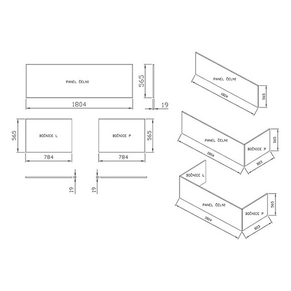Панель боковая для ванны Ravak CITY 80 см X000001063 L - фото 2