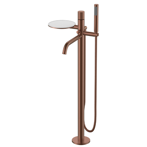 Смеситель для ванны напольный Boheme Stick 129-BRB.4, брашированная бронза - фото 