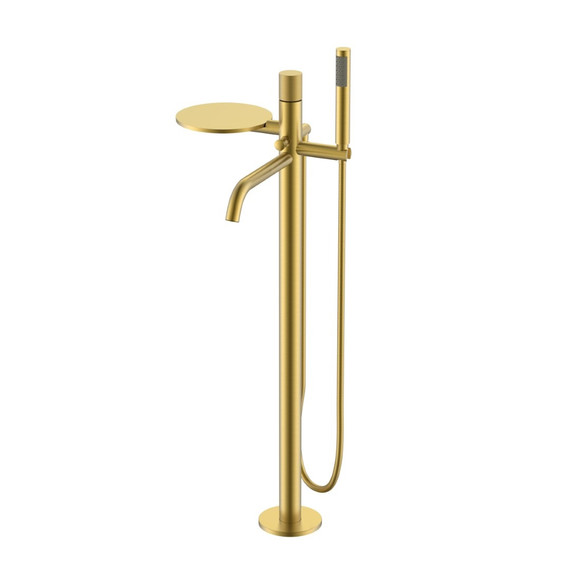 Смеситель для ванны напольный Boheme Stick 129-MG.4, золото матовое - фото 