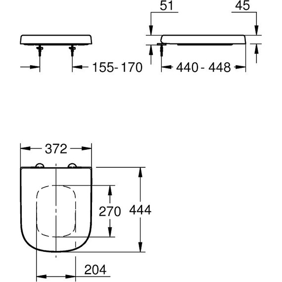 Сиденье с крышкой для унитаза Grohe Euro Ceramic микролифт 39330002 - фото 4