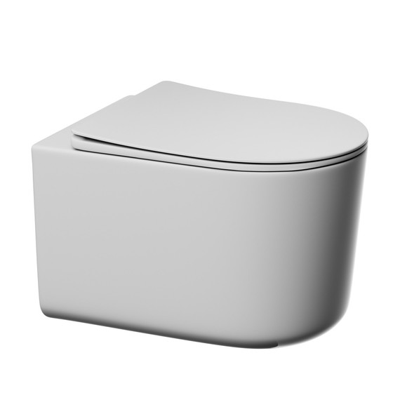 Унитаз подвесной безободковый Abber Ultra AC1302 с тонкой крышкой микролифт - фото 