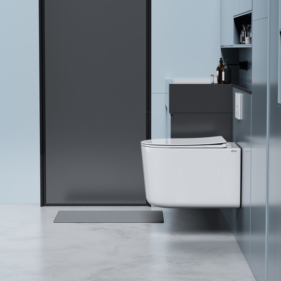 Унитаз подвесной безободковый Abber Ultra AC1302 с тонкой крышкой микролифт - фото 4