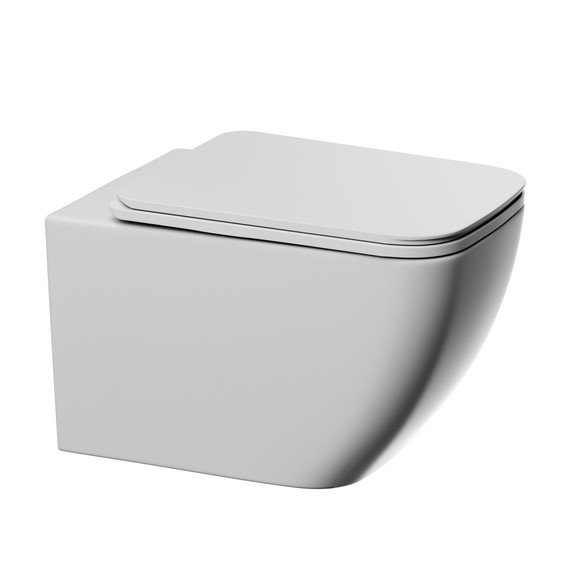 Унитаз подвесной безободковый Abber Ultra AC1303 с тонкой крышкой микролифт - фото 