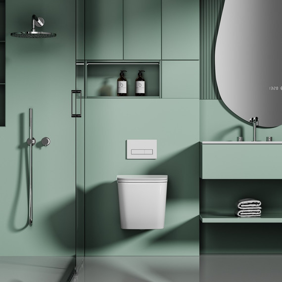 Унитаз подвесной безободковый Abber Ultra AC1303 с тонкой крышкой микролифт - фото 5