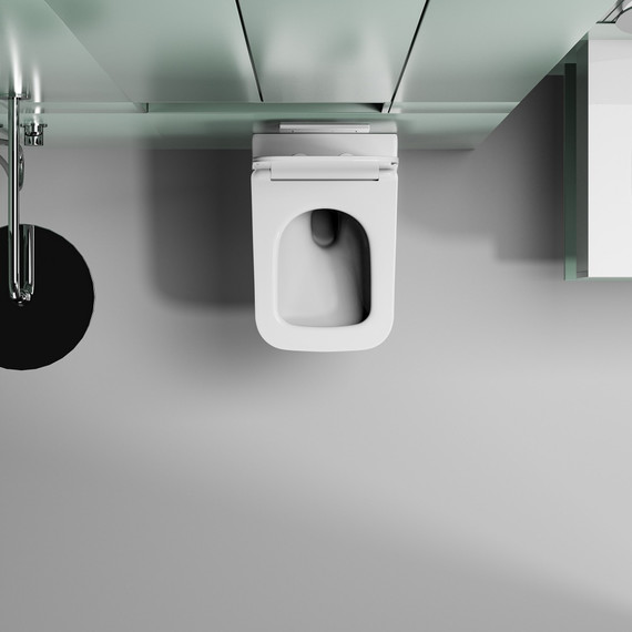 Унитаз подвесной безободковый Abber Ultra AC1303 с тонкой крышкой микролифт - фото 7