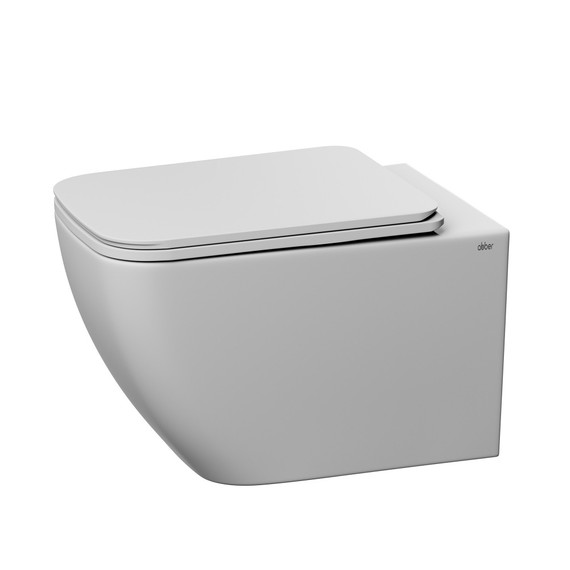 Унитаз подвесной безободковый Abber Ultra AC1303 с тонкой крышкой микролифт - фото 8