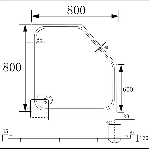 Поддон акриловый Abber 80x80 см AD3B080 - фото 11