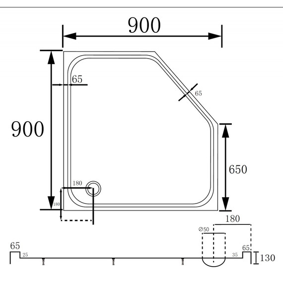 Поддон акриловый Abber 90x90 см AD3B090 - фото 11