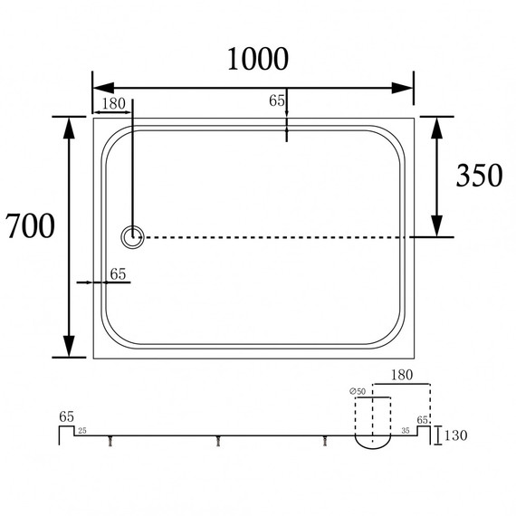 Поддон акриловый Abber 100x70 см AD3C107 - фото 9