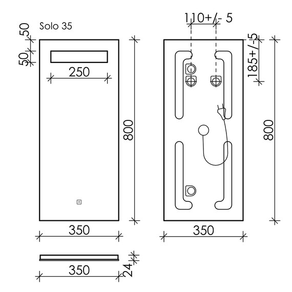 Зеркало Sancos Solo 35х80 см SL35 - фото 8