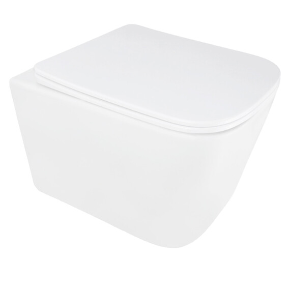 Унитаз подвесной безободковый Azario AIRA AZ-5171T-WHT с тонкой крышкой микролифт (система смыва Торнадо) - фото 2