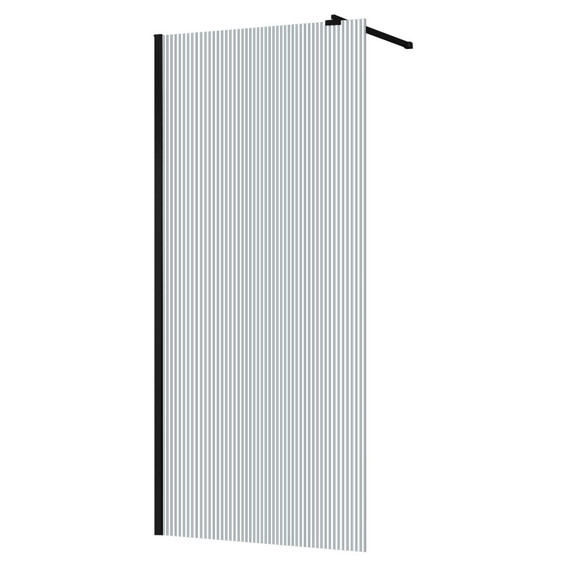 Душевая перегородка Azario Walk-in 100 см AZ-251-100-MB-CRF (стекло 8 мм) чёрный матовый/рифленое - фото 2