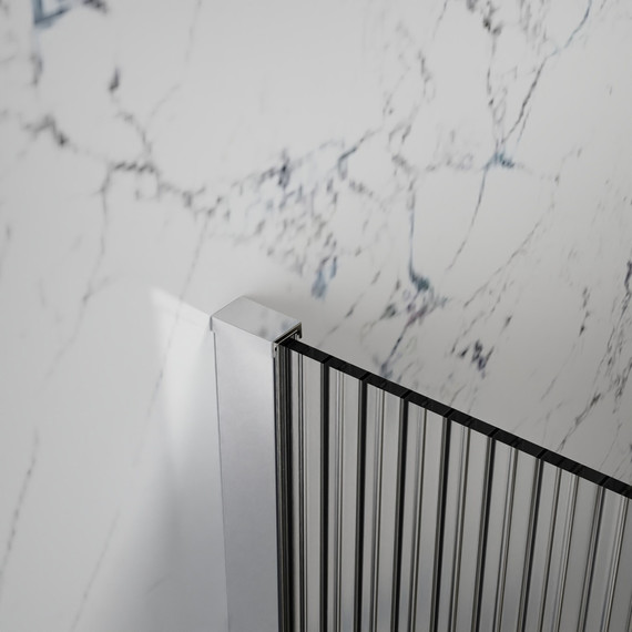 Душевая перегородка Azario Walk-in 90 см AZ-251-90-MB-CRF (стекло 8 мм) чёрный матовый/рифленое - фото 7