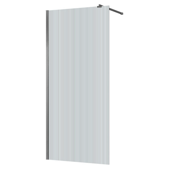 Душевая перегородка Azario Walk-in 90 см AZ-251-90-MGR-CRF (стекло 8 мм) графит матовый/рифленое - фото 2