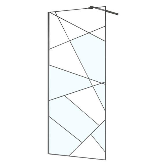 Душевая перегородка Azario Walk-in 100 см AZ-271-100-MGR-CGP (стекло 8 мм) графит матовый/узор - фото 2