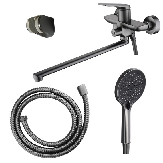 Смеситель для ванны Azario Lursy AZ-K1749GR, графит - фото 