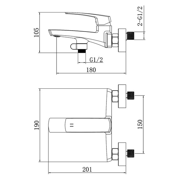 Смеситель для ванны Azario Conda AZ-K3011B, чёрный матовый - фото 8