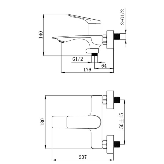Смеситель для ванны Azario Lursy AZ-K3049B, чёрный матовый - фото 8