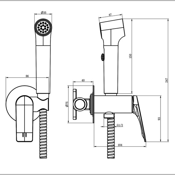 Гигиенический душ Azario Lursy AZ-KFX49BN (со скрытой частью) сатин - фото 3