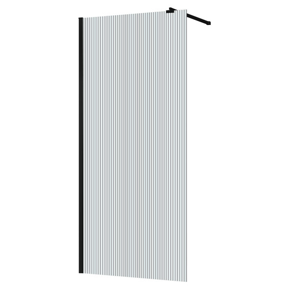 Душевая перегородка Azario Walk-in 100 см AZ-251-100-MB-CRF (стекло 8 мм) чёрный матовый/рифленое - фото 