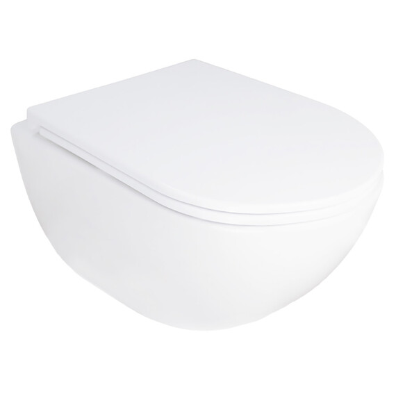 Унитаз подвесной безободковый Azario RUMBA AZ-5175T-WHT с тонкой крышкой микролифт (система смыва Торнадо) - фото 2