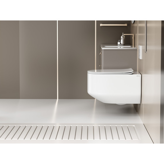 Унитаз подвесной безободковый Abber Bequem AC1130 с тонкой крышкой микролифт (Система смыва торнадо) - фото 5