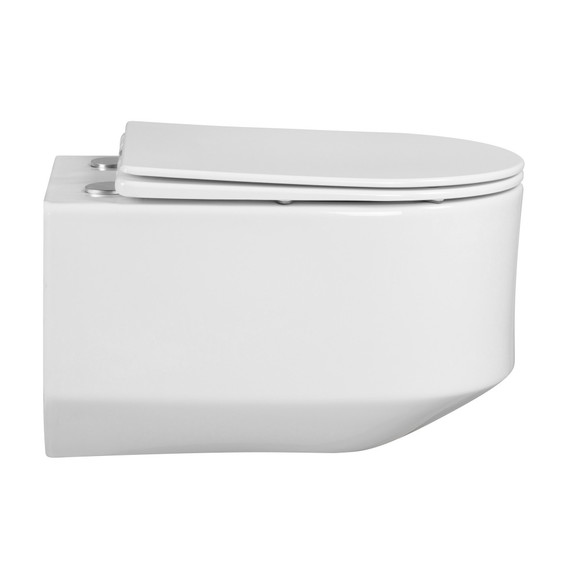 Унитаз подвесной безободковый Abber Bequem AC1130 с тонкой крышкой микролифт (Система смыва торнадо) - фото 2