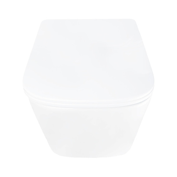 Унитаз подвесной безободковый Azario AIRA AZ-5171T-WHT с тонкой крышкой микролифт (система смыва Торнадо) - фото 5