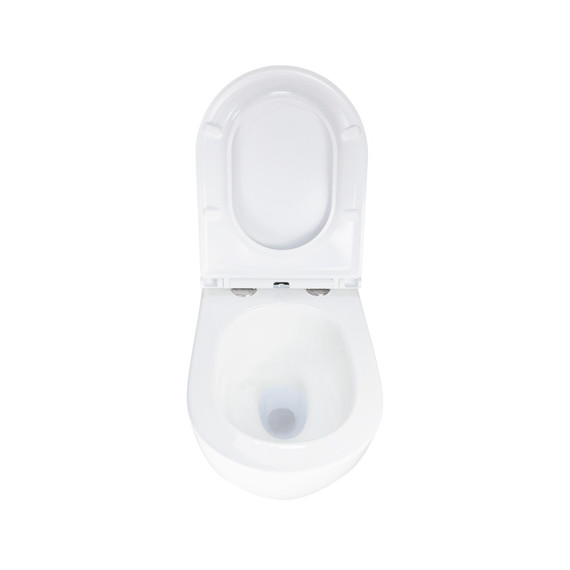 Унитаз подвесной безободковый Azario RUMBA AZ-5175T-WHT с тонкой крышкой микролифт (система смыва Торнадо) - фото 5