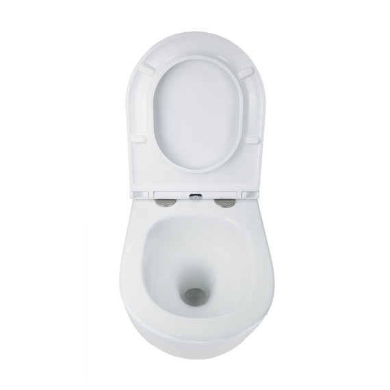 Унитаз подвесной безободковый Azario ADAGIO AZ-5177T-WHT с тонкой крышкой микролифт (система смыва Торнадо) - фото 5