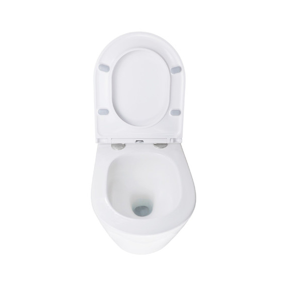 Унитаз подвесной безободковый Azario BLISS AZ-5179T-WHT с тонкой крышкой микролифт (система смыва Торнадо) - фото 5