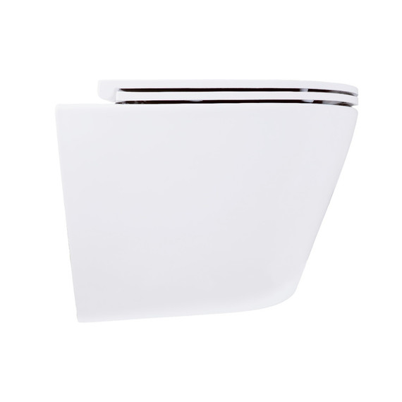 Унитаз подвесной безободковый Azario BLISS AZ-5179T-WHT с тонкой крышкой микролифт (система смыва Торнадо) - фото 2