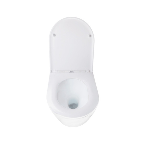 Унитаз подвесной безободковый Azario BLISS AZ-5179T-WHT с тонкой крышкой микролифт (система смыва Торнадо) - фото 6