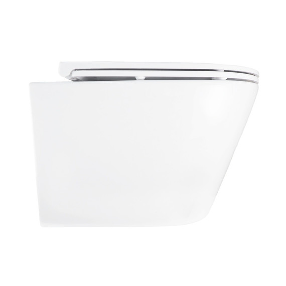 Унитаз подвесной безободковый Azario SONGO AZ-5180T-WHT с тонкой крышкой микролифт (система смыва Торнадо) - фото 2