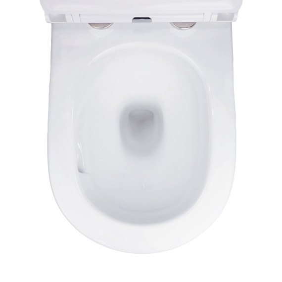 Унитаз подвесной безободковый Azario SONGO AZ-5180T-WHT с тонкой крышкой микролифт (система смыва Торнадо) - фото 7