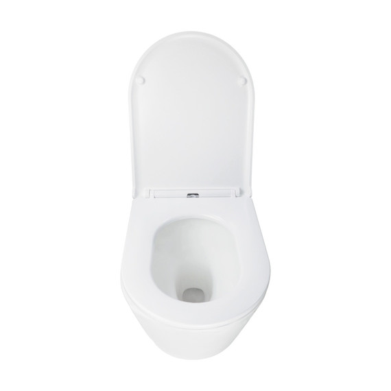 Унитаз подвесной безободковый Azario SONGO AZ-5180T-WHT с тонкой крышкой микролифт (система смыва Торнадо) - фото 8