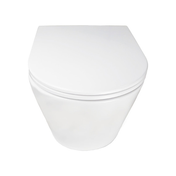 Унитаз подвесной безободковый Azario SONGO AZ-5180T-WHT с тонкой крышкой микролифт (система смыва Торнадо) - фото 5