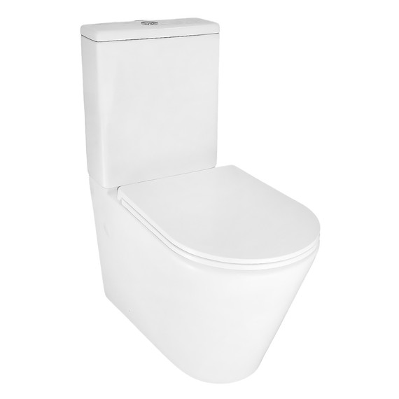 Унитаз-компакт безободковый Azario MIZEN AZ-8300 с тонкой крышкой микролифт (система смыва Торнадо) - фото 4