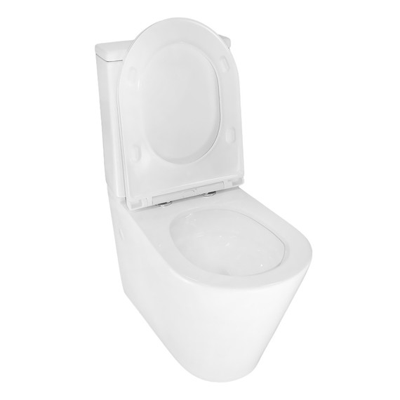 Унитаз-компакт безободковый Azario MIZEN AZ-8300 с тонкой крышкой микролифт (система смыва Торнадо) - фото 6