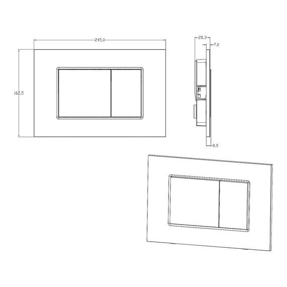 Кнопка смыва Azario NEW-TS AZ-ABS-001-B, чёрный - фото 3