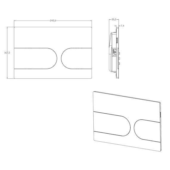 Кнопка смыва Azario NEW-TS AZ-SS-001-B, чёрный - фото 3