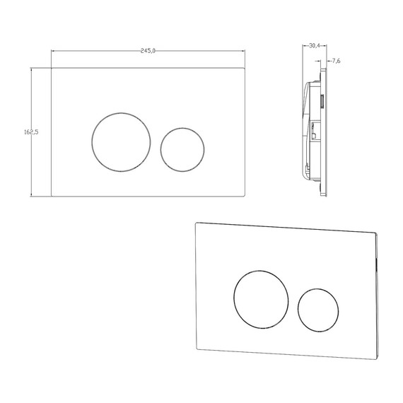 Кнопка смыва Azario NEW-TS AZ-SS-002-G, золото матовое - фото 2