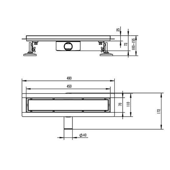 Трап Azario 45 см AZT2PT20450 (под плитку) - фото 5